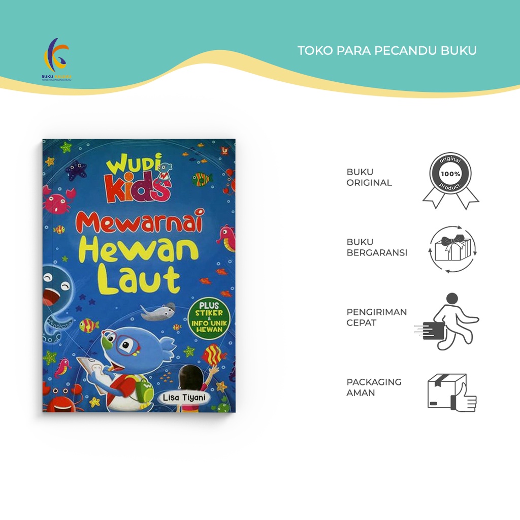 Buku Mewarnai - Wudi Kids: Mewarnai Hewan Laut - Lisa Tiyani - Wahyu Media - Bukukaluku