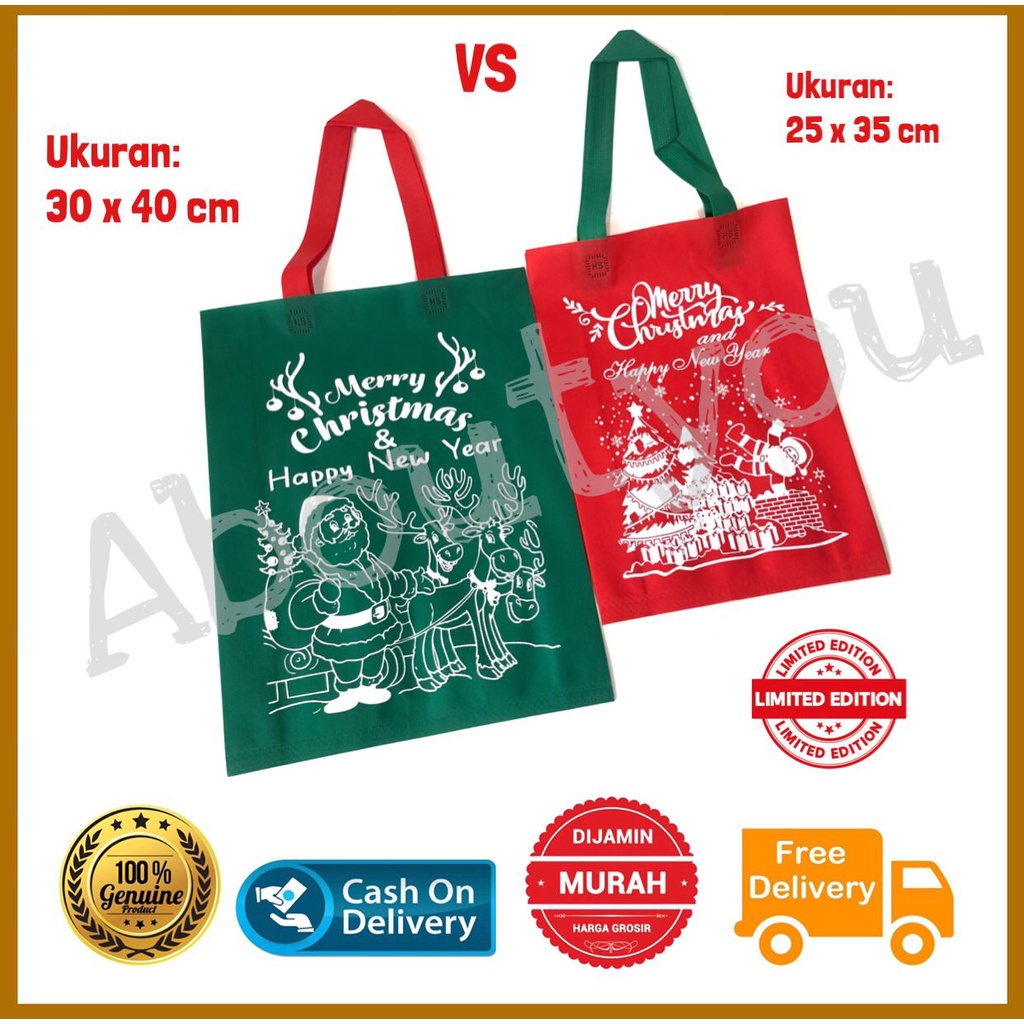 

Tas NATAL SpunBond Goodie Bag Chrismas Souvenir Tas Spun Bound Kain