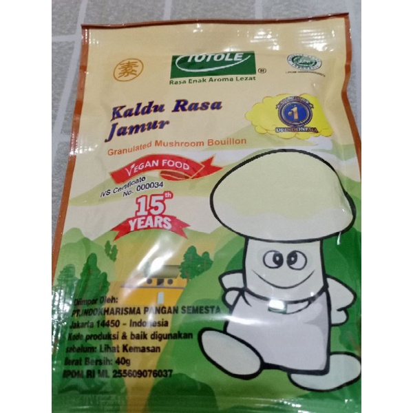 

TOTOLE KALDU JAMUR 40GRAM