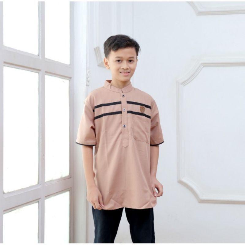 Baju koko lengan pendek anak laki usia 6 sampai 12 tahun