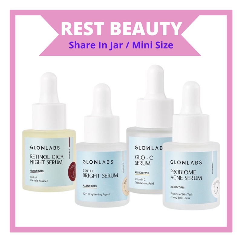 [ SHARE IN JAR ] Glowlabs Gentle Bright Serum ll Glowlabs Probiome Acne Serum ll Glowlabs Glo-C Seru