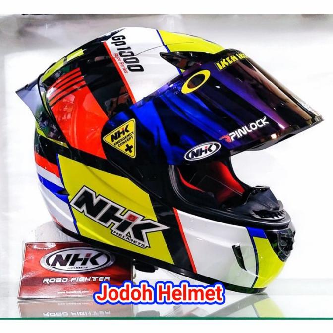 Nhk Helm Gp1000 Srx Black Yellow+Visor Iridium+Spoiler Paket Ganteng