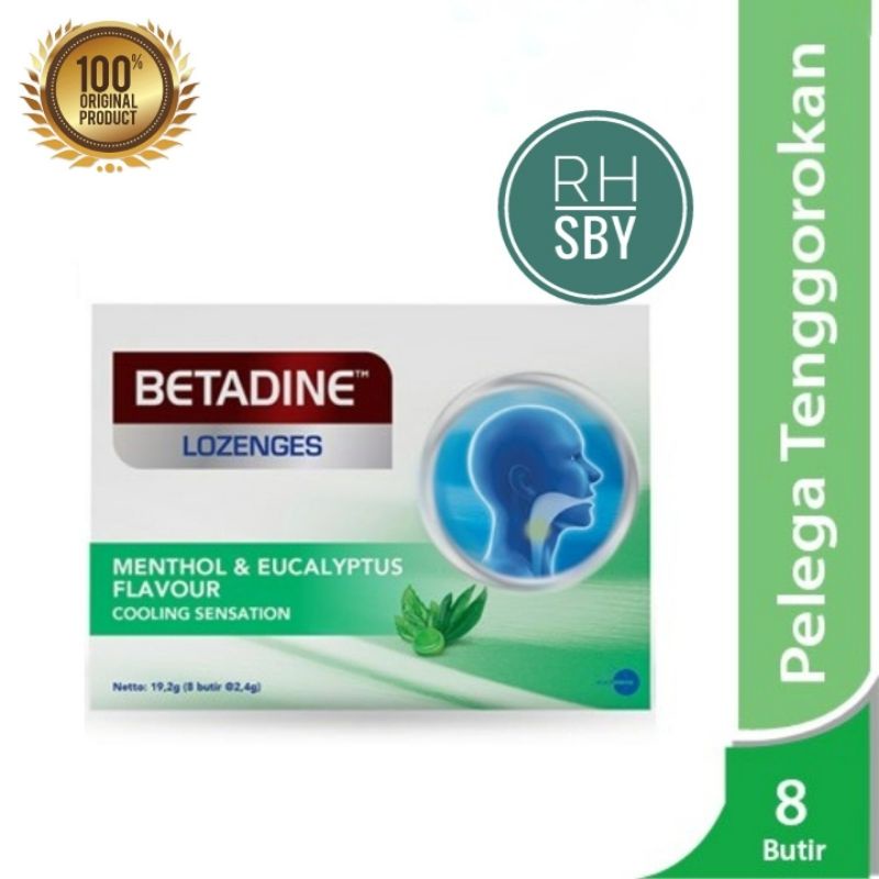 Permen Betadine Sore Throat Lozenges Sakit Tenggorokan 8 Butir / Permen Pelega Tenggorokan Lozanges 
