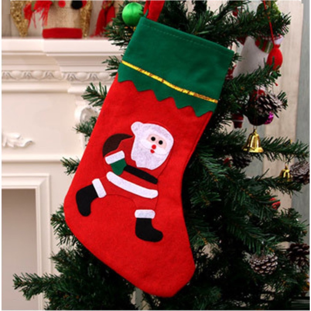 Stocking Kaos Kaki Natal JUMBO Chtistmas Socks Xmas Sock Hiasan Dekorasi Pohon Natal Kantong Souvenir