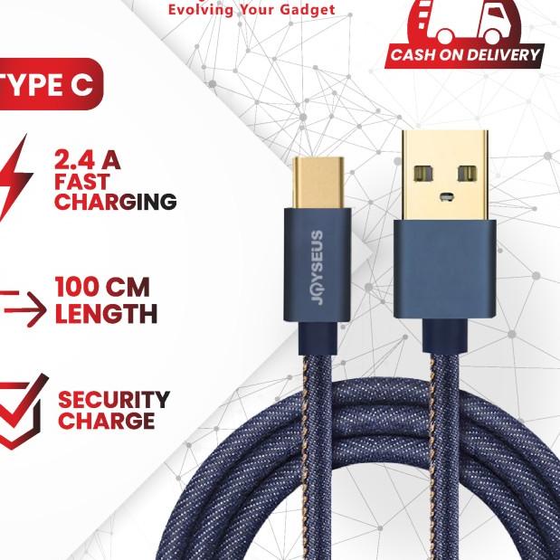JOYSEUS Type-C USB Cable Cowboy Gold Braided Cable 120CM - KB0003 - TREBLE TKB1-C