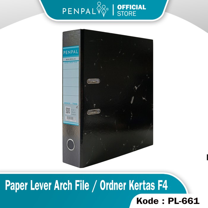 

Penpal Paper Lever Arch File / Ordner Kertas F4 Pl-661 Marble Black