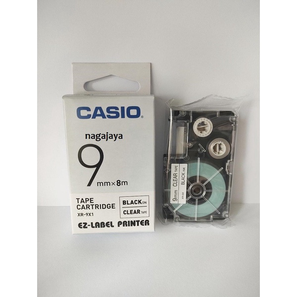 

Casio ez label printer tape cartridge 9mm tipe XR 9X1 warna clear