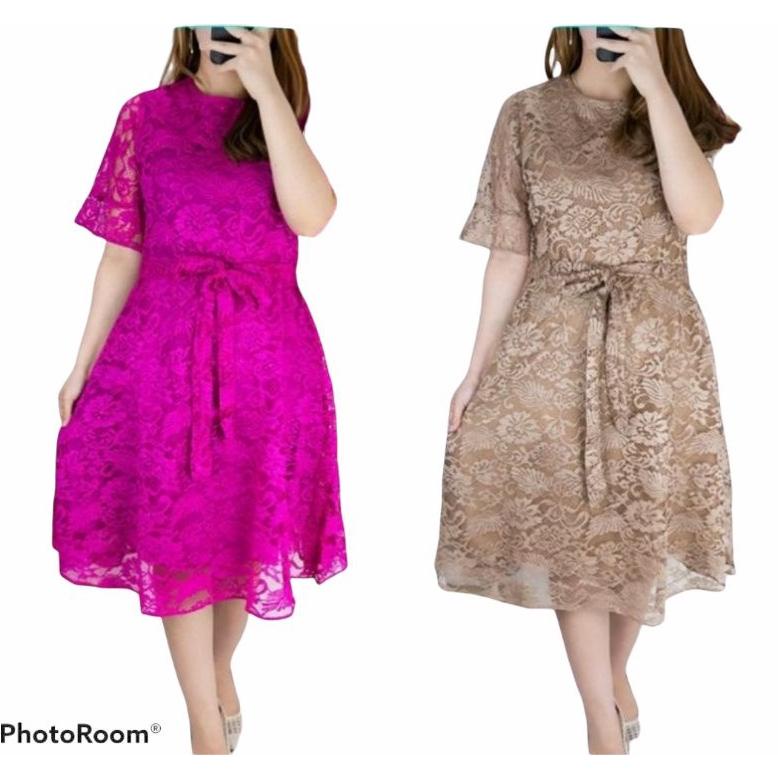 DRESS BRUKAT PITA MEWAH/DRESS BRUKAT PESTA NATAL/DRESS MODIS
