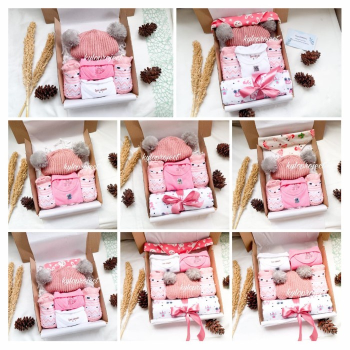 

(COD) Hampers New Born Baby Boy/Girl Kado Lahiran Topi Pompom Baby Prewalker - Pink, Pompom A