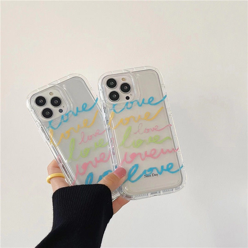 Soft Case Silikon TPU Transparan Motif Hati Untuk IPhone 14 13 12 11 Pro XS Max XR X 8 7 6 6S Plus