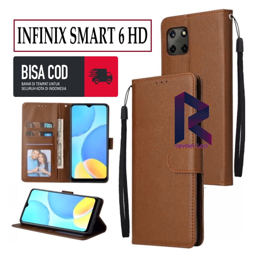 CASE INFINIX SMART 6 HD FLIP WALLET LEATHER KULIT PREMIUM SARUNG BUKA TUTUP KESING HP FLIP CASE INFINIX SMART 6 HD