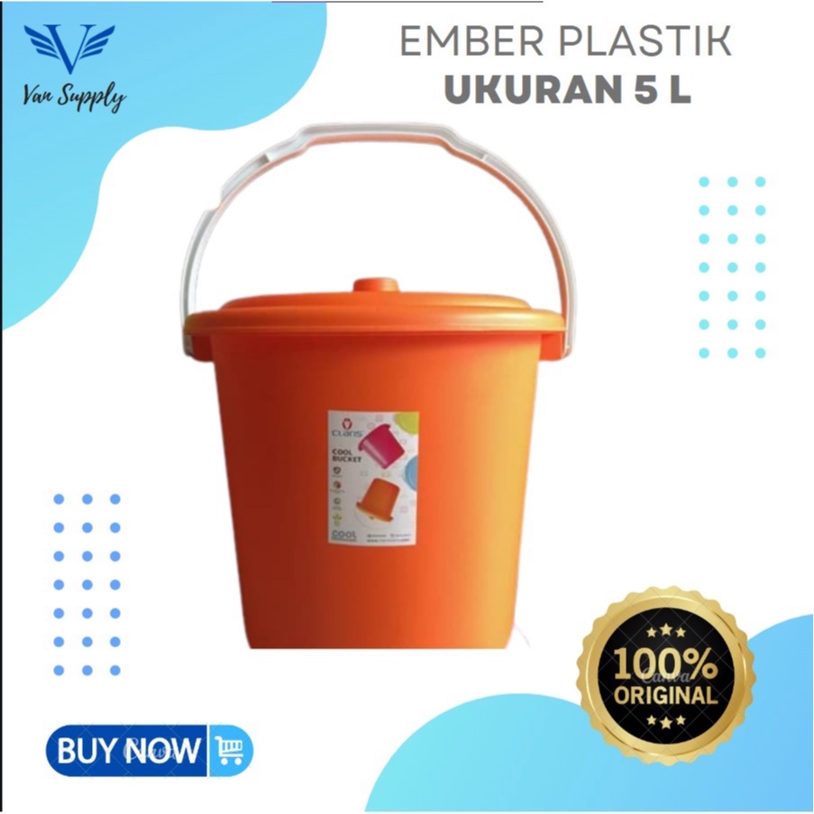 Ember plastik Claris 5L Ada Tutup Cool Bucket Claris Murah