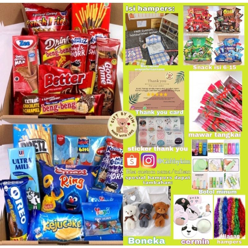 

hampers ultah/kado ultah/hadiah/gift/hampers/souvenir/souvenir ultah/Snack/hampers snack/kado pacar