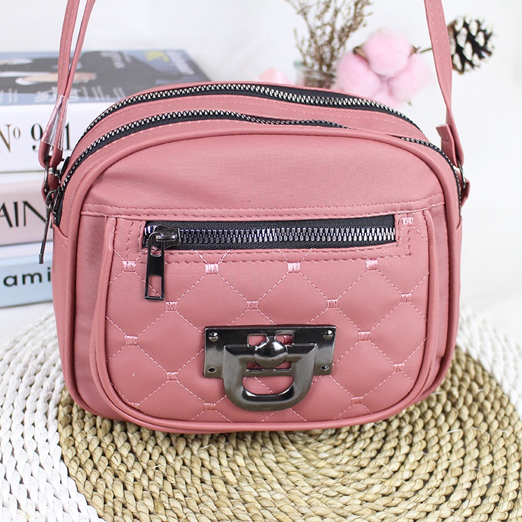 Luna Aura Tas Selempang Wanita Denia Nilon Bordir 3 ruang Tas Wanita Oval Terbaru Tas Selempang 3 Ruang Tas ootd