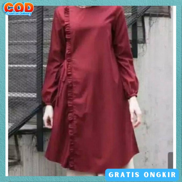 Bju Tunic Estetik Long Tunik Model Korean Style Deres Tonik Kasual Tunix Bahan Adem Baju Tunik Wnta 