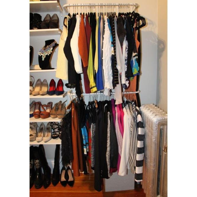 Batang Rel Rak Gantungan Hanger Baju/Handuk Dpt Dipanjangkan, 60-90 Cm