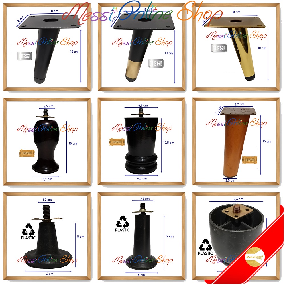 Kaki Kursi Sofa Spring Bed Meja Stainless Steel Chrome Kayu Plastik Atom Abs Free Sekrup Seri Kecil