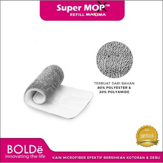 Refill Isi Ulang Kain Pel Microfiber Spray Mop Supermop Bolde Maxima X Microfiber