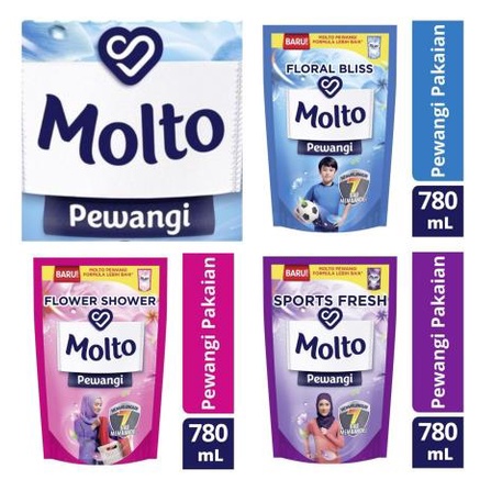 ^ KYRA ^ Molto Pewangi Pakaian Menghilangkan 7 Bau Membandel - Kemasan Pouch Refill - Netto 780 ml