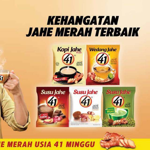 

Jahe Merah 41 Orginal Wedang Jahe 41 Penghangat tubuh Per renceng (10 Sachet)