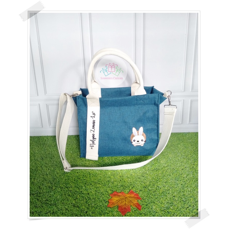 Mj bag Kanvas Bordir/Souvenir ulang tahun/Goodiebag/Souvenir custom