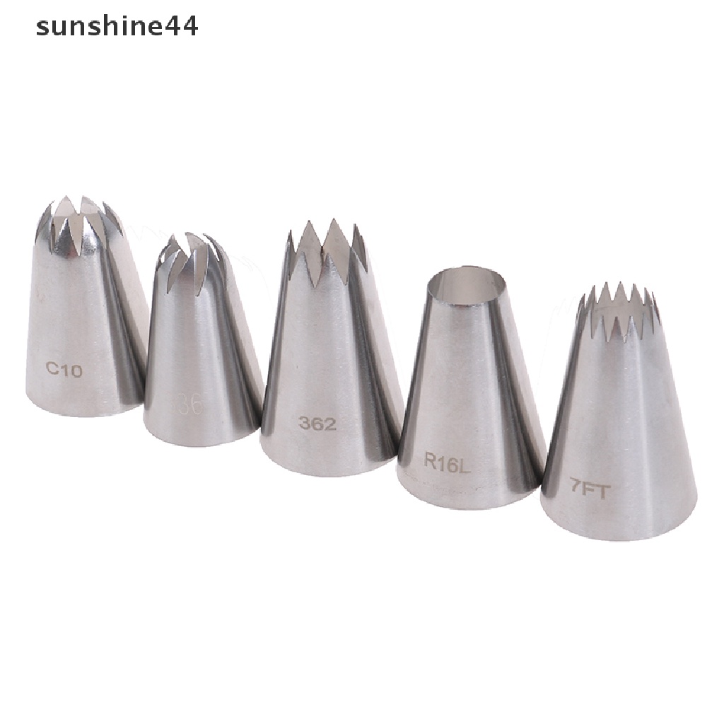 Sunshine 5PCs Spuit Piping Icing Ukuran Besar Untuk Dekorasi Cupcake