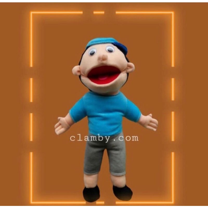 Boneka Tangan Muppet Laki-Laki Baju Biru | Mainan Edukasi