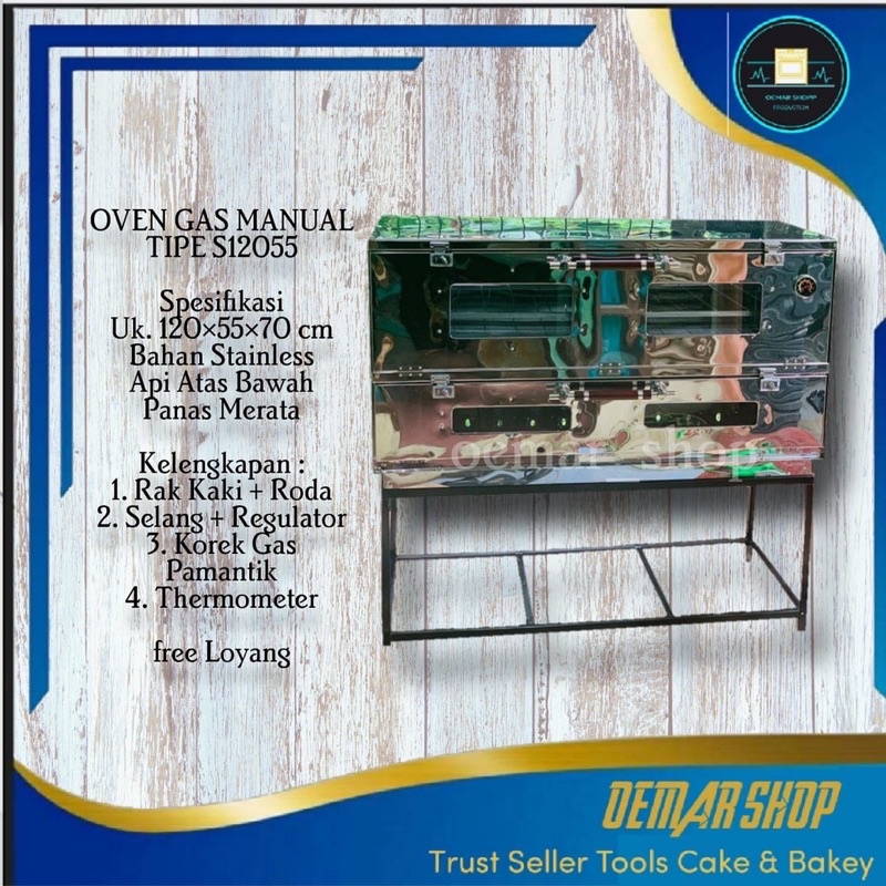 

Oven Gas Stainless Uk 120x55x70 api atas bawah Fullseet
