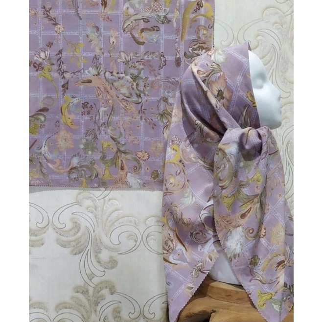 HIJAB VOAL MOTIF DP DUSTY UNGU
