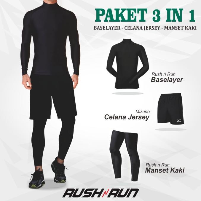 Paket Baselayer Pria Setelan Olahraga Sepeda Gunung Base Layer Manset
