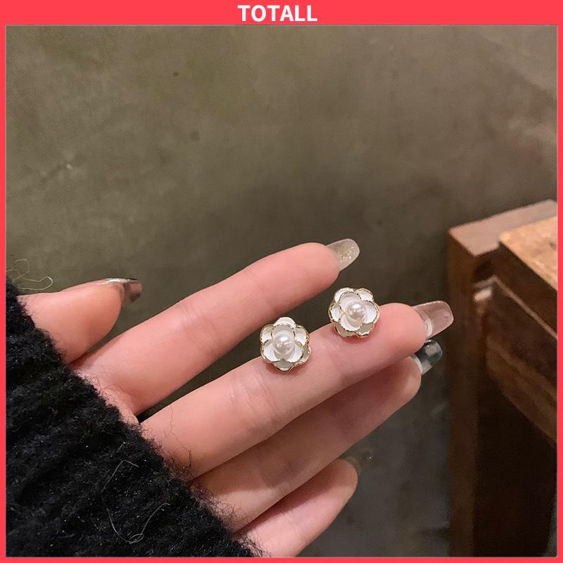 COD Anting Camellia Mutiara Korea Fashion Sederhana Gaya Aksesori Wanita-Totall