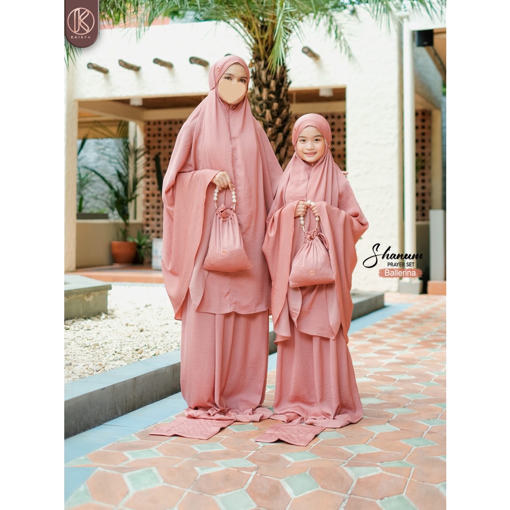 KAISYA-SHANUM PRAYER SET/MUKENA COUPLE IBU & ANAK/MUKENA TRAVELING/FREE SAJADAH MUKA/FREE TAS MUKENA