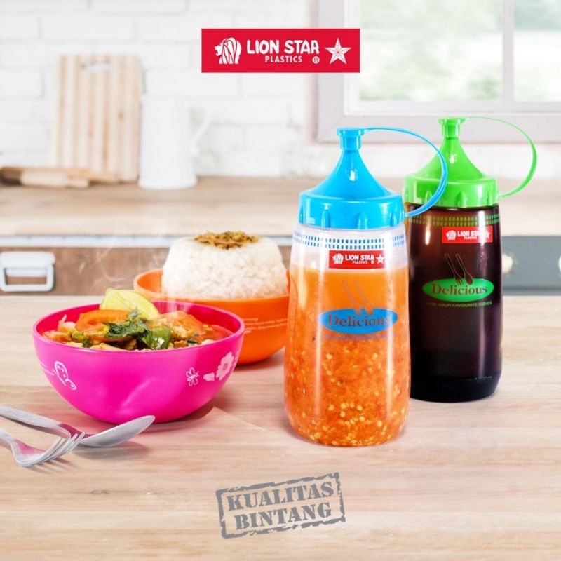 botol kecap LS 475ml- botol saus kecap delicious - botol saus kafe