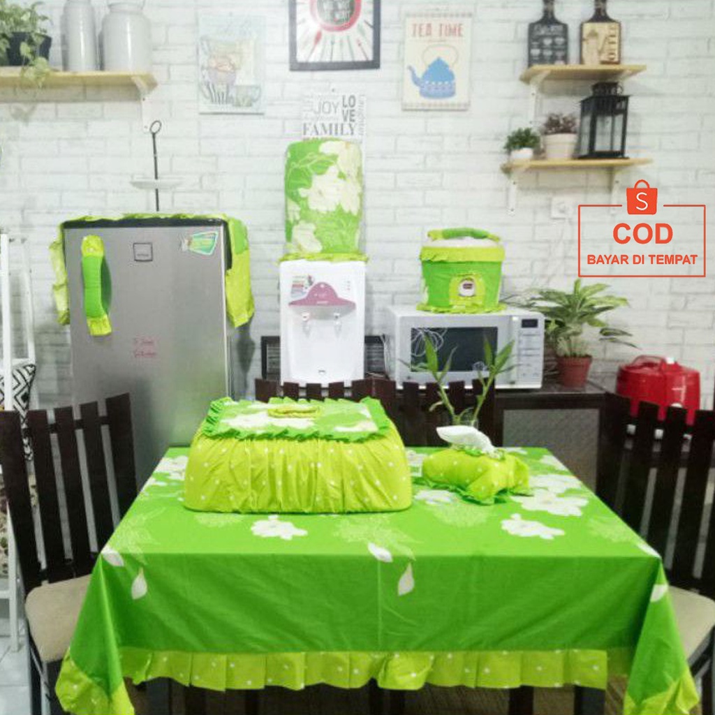 ✅COD GROSIR KITCHEN SET MURAH (DAPAT 8 PCS) SARUNG COVER GALON MEJIKOM MAGICOM TUDUNG SAJI TAPLAK TUTUP KULKAS ALAS MEJA MAKAN KOTAK TEMPAT TISU TISSUE ANEKA PERLENGKAPAN HOME DECOR HIASAN DEKORASI DAPUR RUMAH