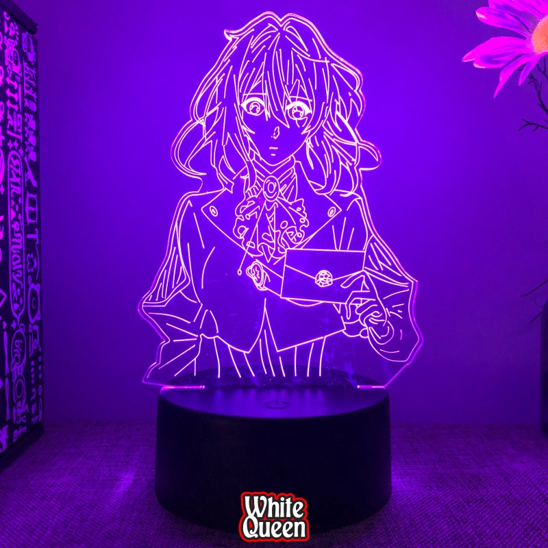 Violet Evergarden lampu Hias led 3D RGB - lampu tidur acrlylic Genshin Impact Violet Evergarden -  L