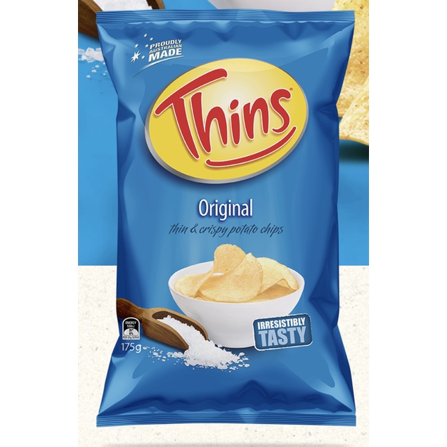 

NEW THINS POTATO CHIPS 175 gram | PRODUCT OF AUSTRALIA - ORIGINAL
