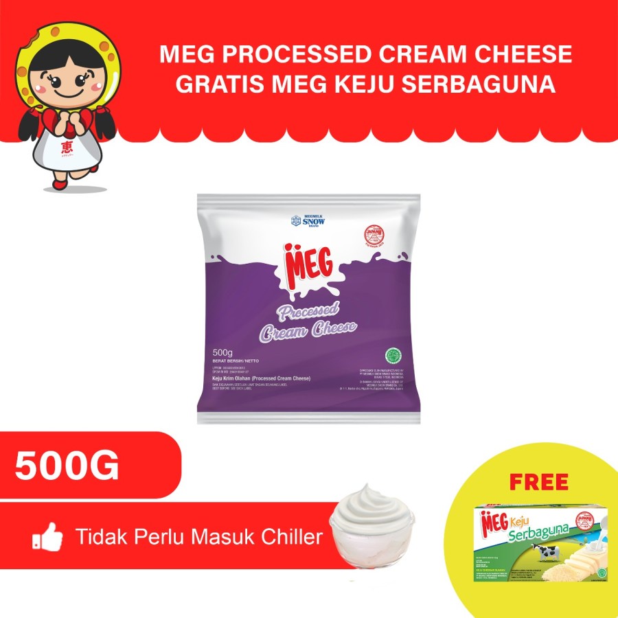 

MEG Processed Cream Cheese 500g FREE Keju Serbaguna 160gr