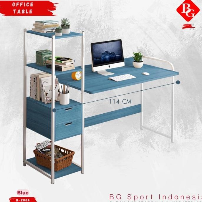 BG SPORT MEJA KERJA MINIMALIS FURNITURE MULTIFUNGSI BLUE B-2004 F646DEW5E