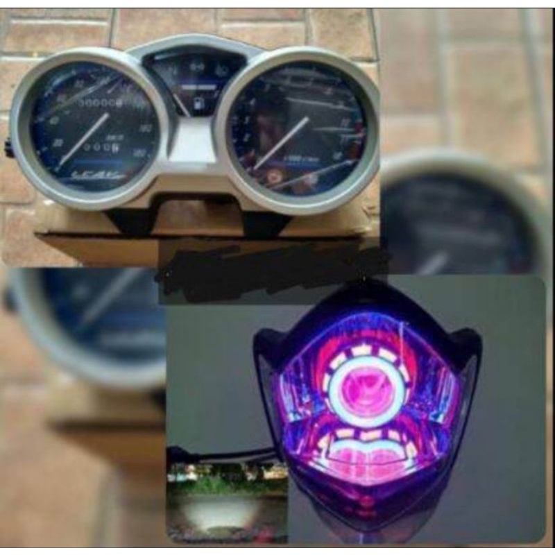 Paket Batok Kepala Lampu Depan Vixion Old Lampu Depan Vixion Old ASSY Oval Plus Proji Running Terang