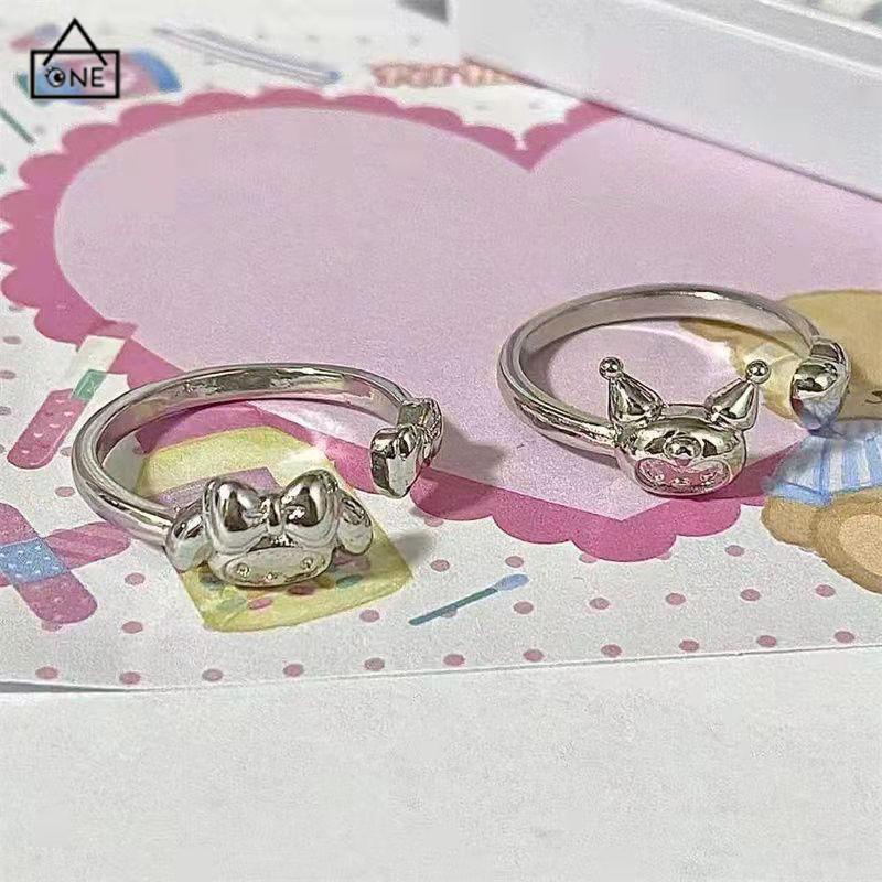 COD❤️Cincin Kuromi Melody Adjustable Kartun Lucu Korea Cincin Untuk Wanita-A.one