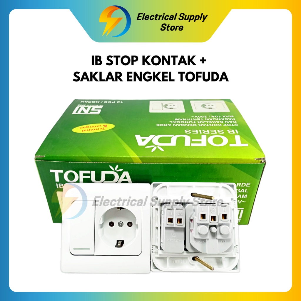 IB SAKLAR ENGKEL/TUNGGAL BESAR RADIUM + STOP KONTAK TOFUDA T-805