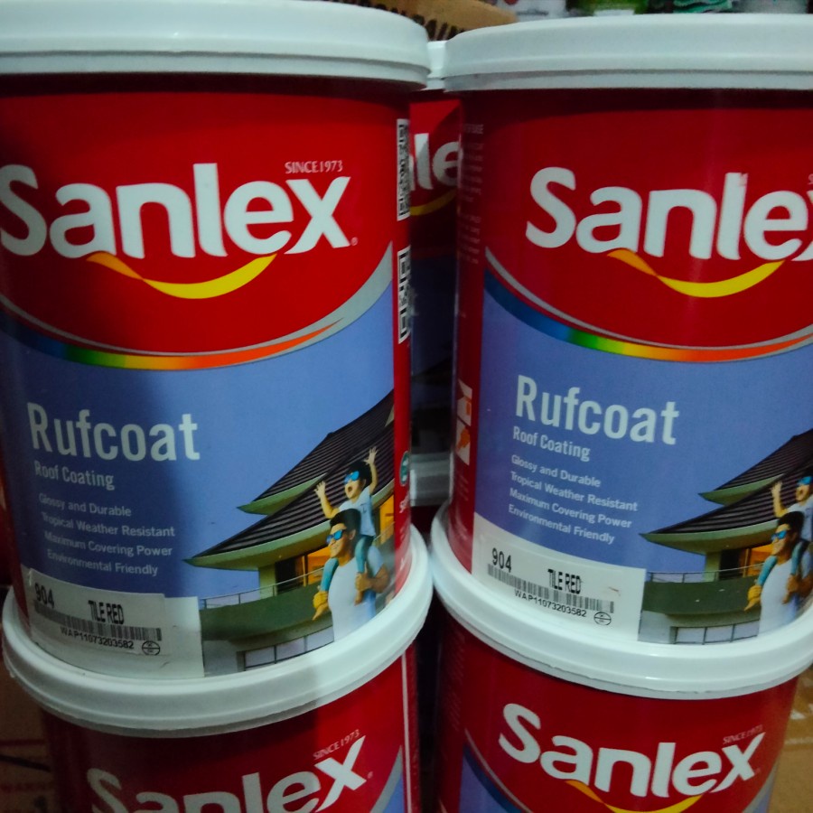 Cat Genteng Sanlex @4 kg ROOF COAT water based cat untuk genteng galon 4kg 4 kg