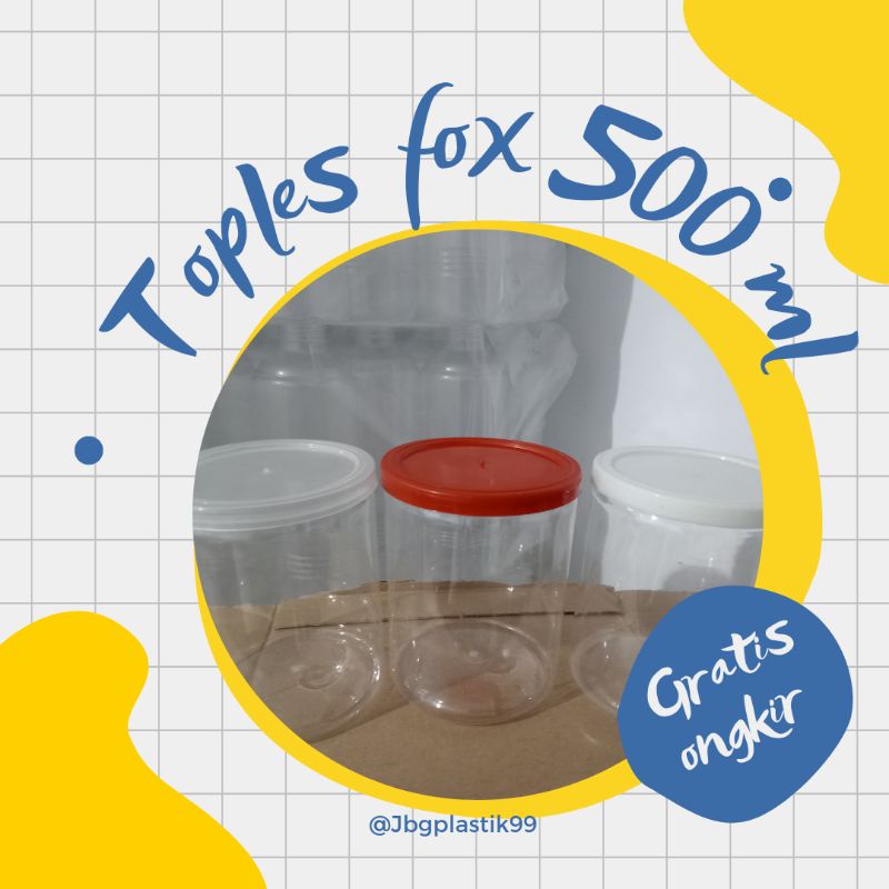Toples fox 500 ML // toples kue kering // toples pet 500 ml