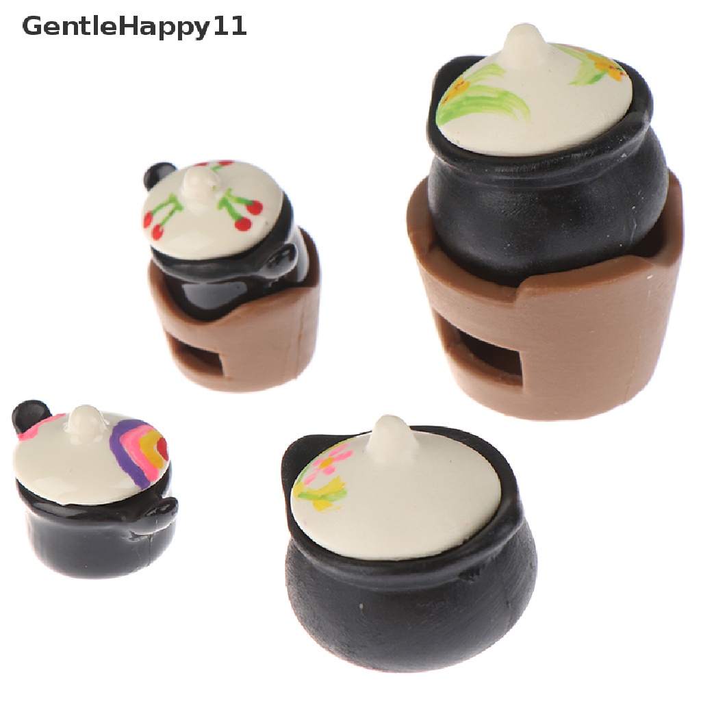 Gentlehappy1:12rumah Boneka Miniatur Kompor Karbon Panci Sup Model Dapur Masak Mainan id