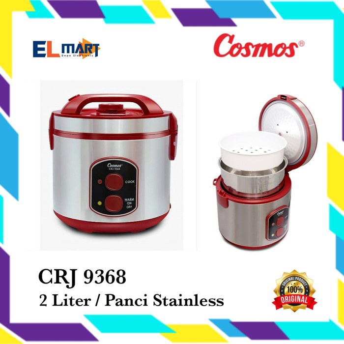 Magic Com Cosmos 2 Liter Stainless CRJ 9368 CRJ9368 Rice Cooker