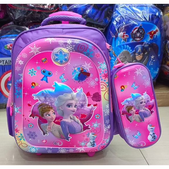 PROMO FREE KOTAK PENSIL TROLLEY DORONG TAS ANAK SEKOLAH TK / SD PEREMPUAN CANTIK UKURAN SEDANG 14inch Kuda Pony VALE TWO TIMBUL IMPORT ( 14inch )