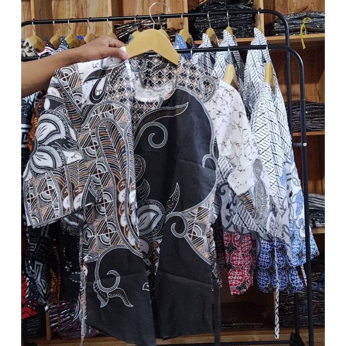 COUPLE KEMEJA BLOUSE BATIK PRIA WANITA LENGAN PENDEK SIZE M L XL XXL