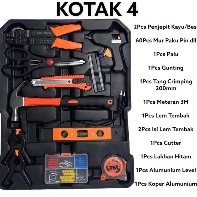 Isku Tool Kit Set 187 Pcs Perkakas Bengkel/Tool Box Setperkakas Bengke