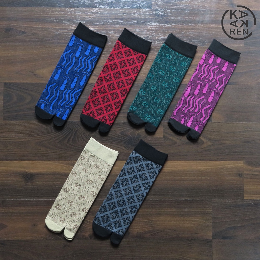 Kakaren Kaos Kaki Jempol Stocking Korea Motif Warna