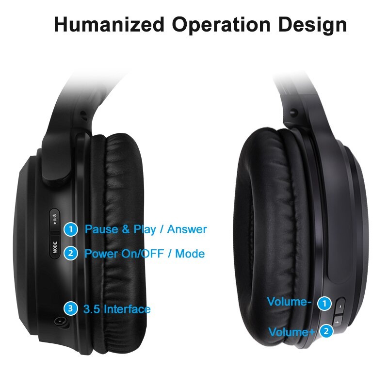 JZGSHARK Gaming Wireless Headphone Bluetooth 5.0 with Mic - W3000BT - Black